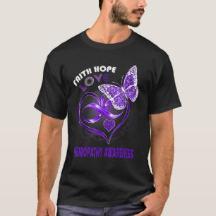 Camiseta Faith Hope ama Neuropatia Sensibilização Coração B