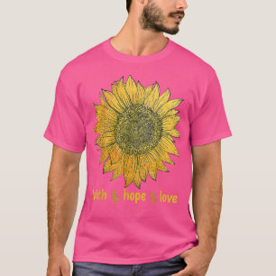 Camiseta Faith Hope ama o Dourado Cancer de Infância de Gir