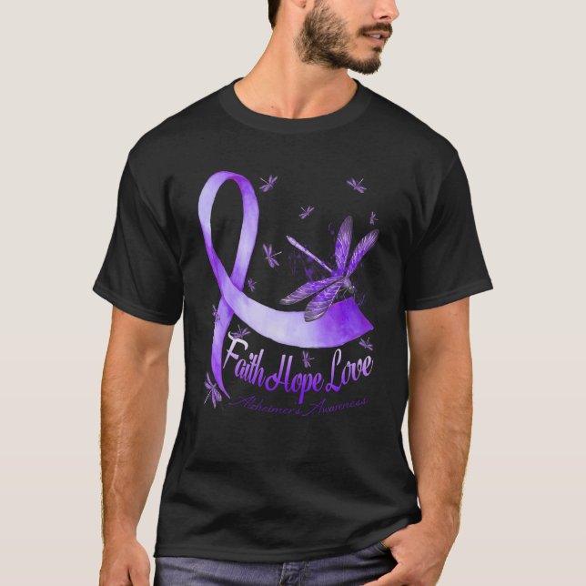 Camiseta Faith Hope ama o Dragão da Consciência do Alzheime (Frente)