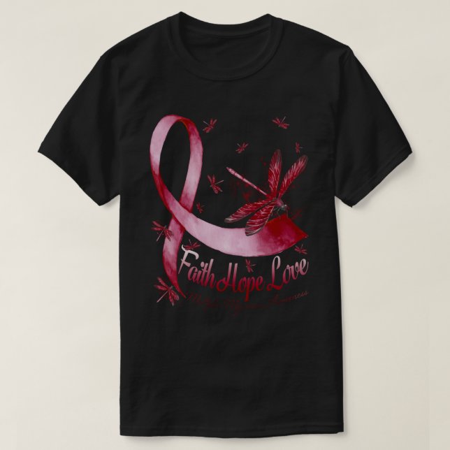 Camiseta Faith Hope ama o Dragonista da Consciência do Miel (Frente do Design)