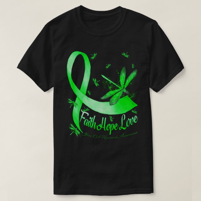 Camiseta Faith Hope ama Pesquisa sobre Células-tronco Drago (Frente do Design)