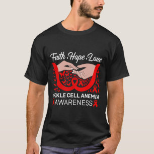 Camiseta Faith Hope ama Red Butterfly Anemia Celular A