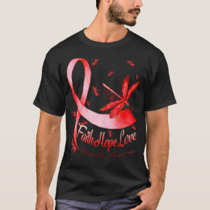 Camiseta Faith Hope ama Vasculite Sensação Dragonfly