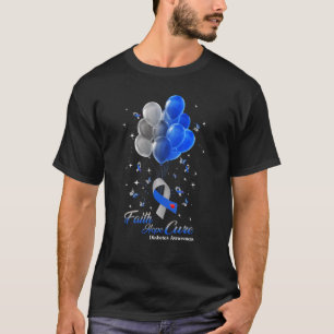 Camiseta Faith Hope Cure Butterflies Blue Ribbon Diabetes A