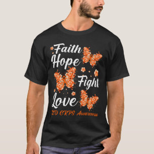 Camiseta Faith Hope Fight Love RSD CRPS Awarness Butterfly