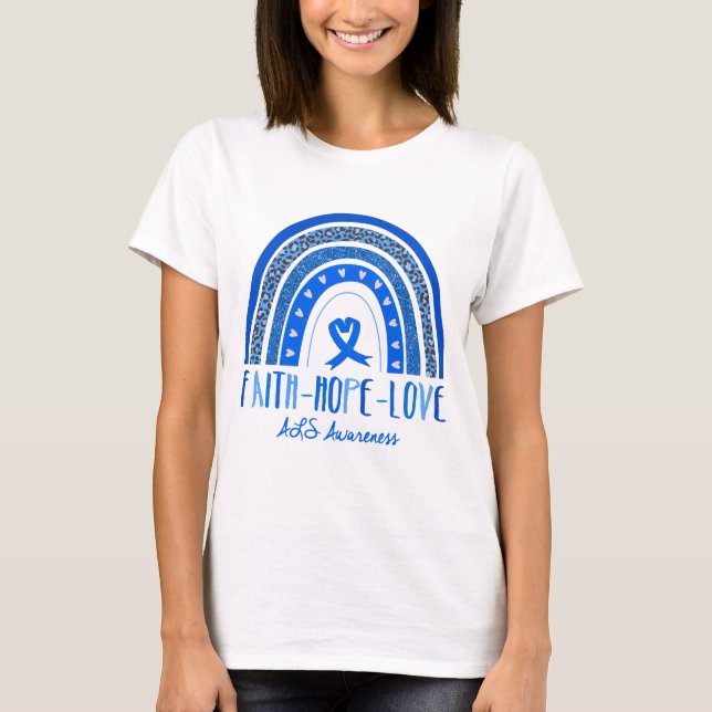 Camiseta Faith Hope Love ALS Consciência (Frente)