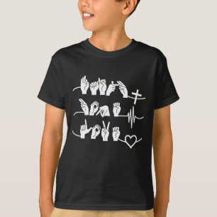 Camiseta Faith Hope Love ASL - Linguagem de Sinal Americana