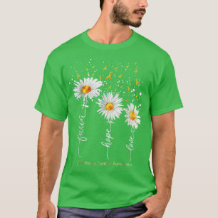 Camiseta Faith Hope Love Daisy Chirstian Chilhood Cancer A