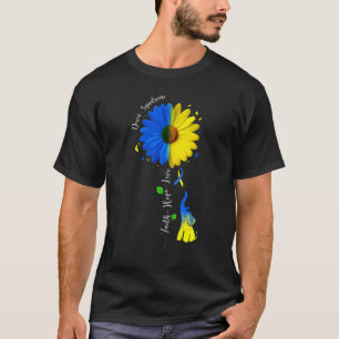 Camiseta Faith Hope Love Down Síndrome de Consciência Friso