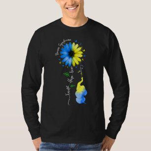 Camiseta Faith Hope Love Down Síndrome de Consciência Friso