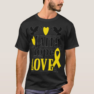 Camiseta Faith Hope Love Ewing Sarcoma Cancer Consciência