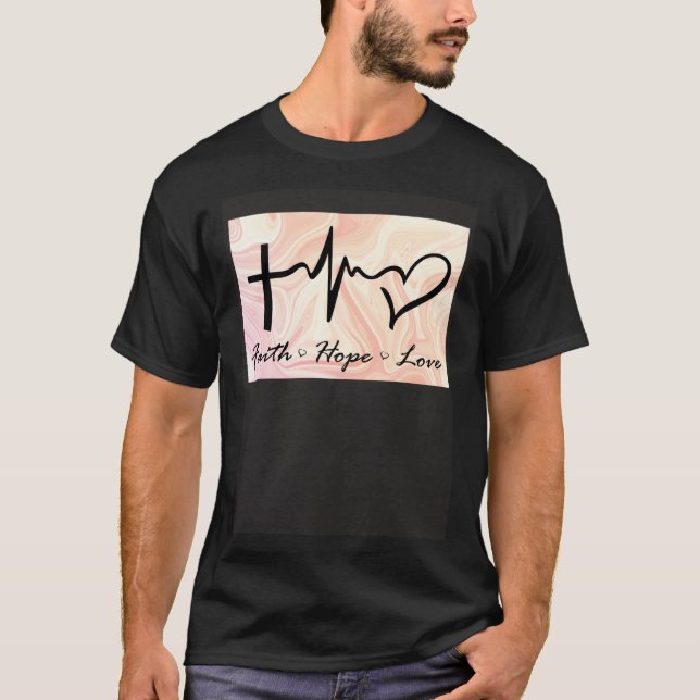 Camiseta Faith Hope Love Expression Affection Christian Rel (Frente)