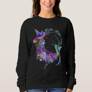 Camiseta Faith Hope Love Hummingbird Picture Bi