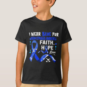 Camiseta Faith Hope Love I Veste Blue For Hydrocephalus Awa