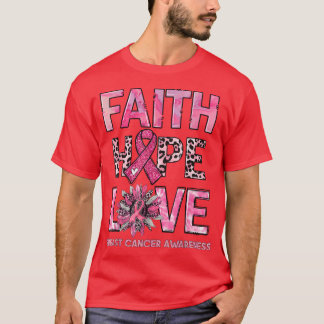Camiseta Faith Hope Love Leopard Sunflower Pink Fbon Brea
