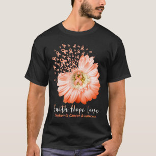 Camiseta Faith Hope Love Leukemia Consciência Laranja Fita