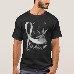 Camiseta Faith Hope Love Melanoma Sensibilização Dragonfly