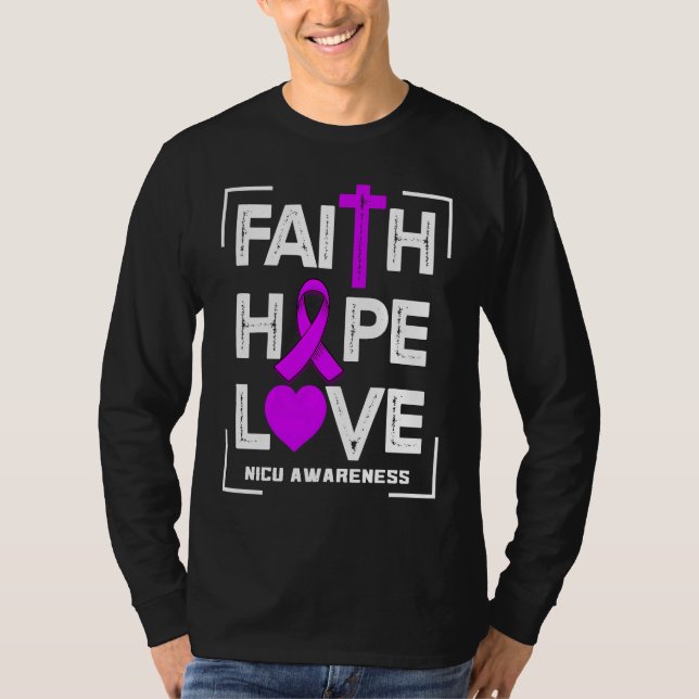 Camiseta Faith Hope Love NICU Awareness (Frente)