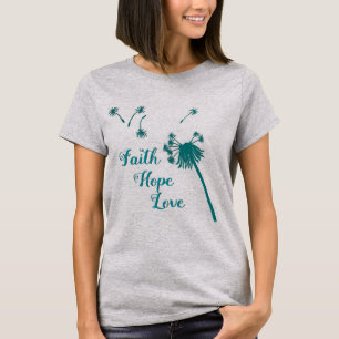 Camiseta Faith Hope Love (teal/dandelion)