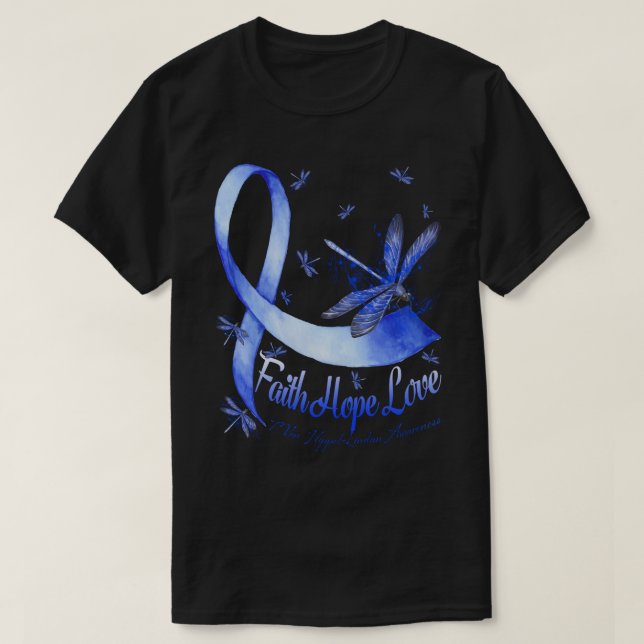 Camiseta Faith Hope Love Von Hippel-Lindau Awarness Dragon (Frente do Design)