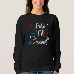 Camiseta Faith Love Freedom American Flag 4 De Julho Chris