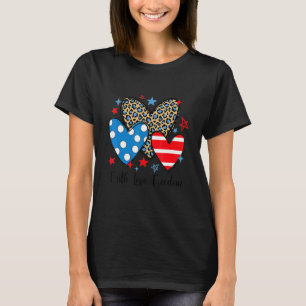 Camiseta Faith Love Freedom Leopard Hearts Patriotic 4th Of