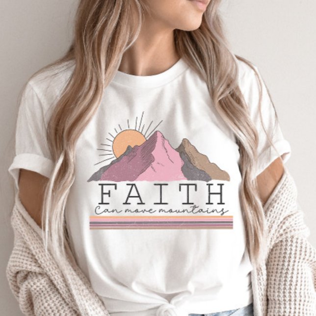 Camiseta Faith Mover Montanhas Citação Cristã (Criador carregado)