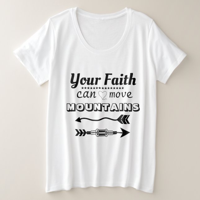 Camiseta Faith Mover Montanhas Típica Moderna (Frente do Design)