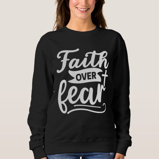 Camiseta Faith Over Fear  Christian Cross  Religious  God   (Frente)