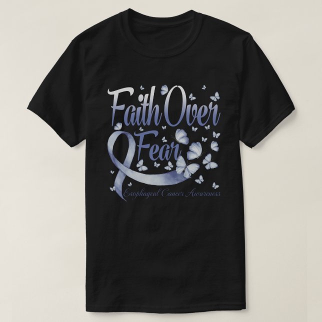 Camiseta Faith Over Fear Esophageal Cancer  Awareness Butte (Frente do Design)
