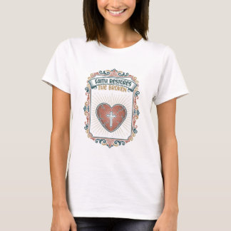 Camiseta "Faith Restores The Broken" Healing Heart Emblem