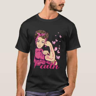 Camiseta Faith Rosie Riveter Sensibilização para o Cancer