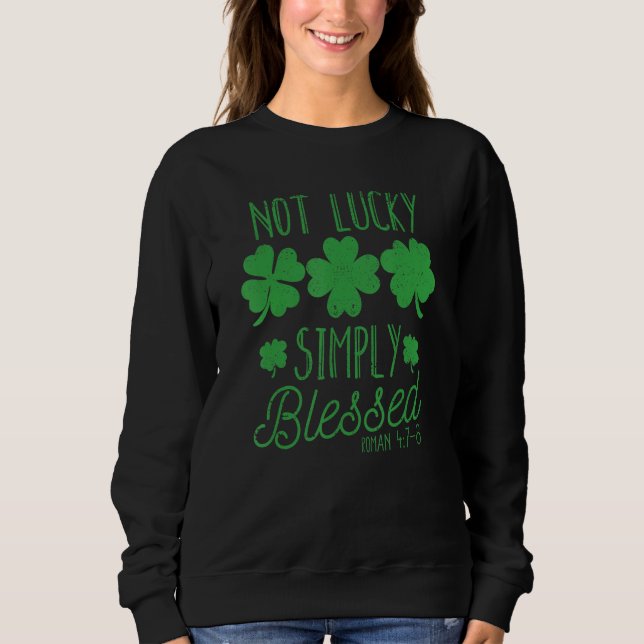 Camiseta Faith Shamrock Patricks Day Irish Not Lucky Simple (Frente)