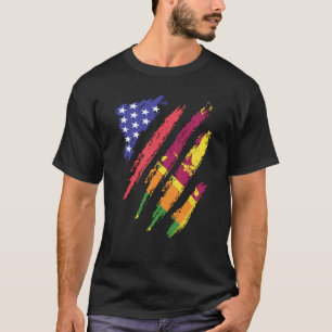 Camiseta Faixa da Bandeira do Coração Crescido do Patriota 