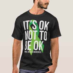 Camiseta Faixa de Conscientização sobre Saúde Mental Ok Não