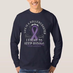 Camiseta faixa de lavanda de reconhecimento do cancer