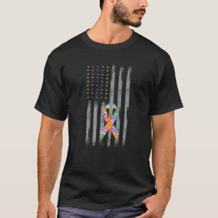 Camiseta Faixa de Quebra-cabeça de Sinalizador Americano In