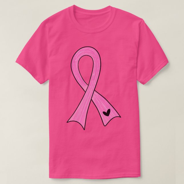 Camiseta faixa de sensibilização rosa (Frente do Design)