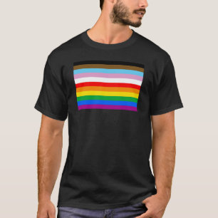 Camiseta Faixa de Sinalizador de Progresso LGBTQ+