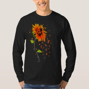 Camiseta Faixa Laranja Borboleta Girassol Leucemia Awarene