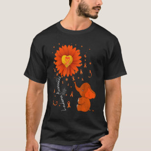 Camiseta Faixa Laranja Elefante de girassol Awarenes