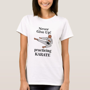 Camiseta Faixa Preta de Karatê Nunca Desista Artes Marciais
