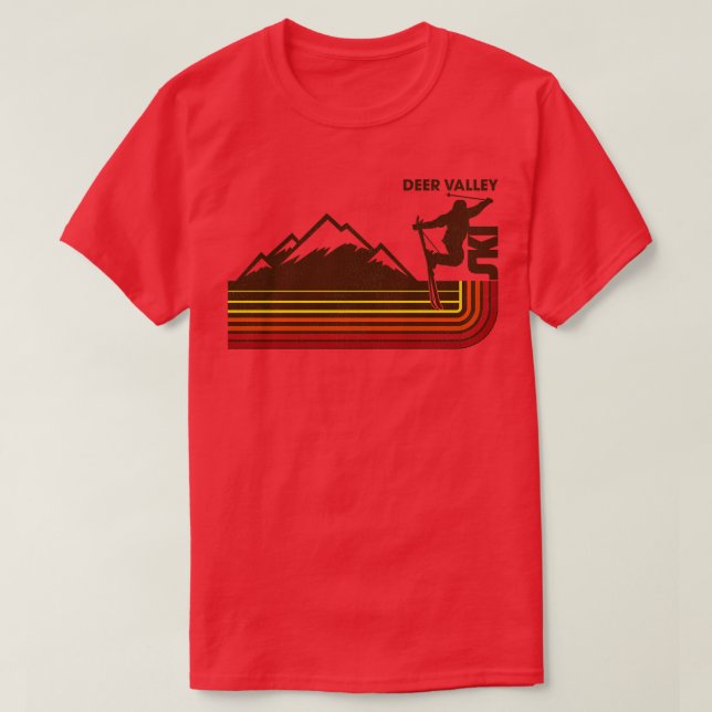 Camiseta Faixa Retroativa de Ski Deer Valley 70S (Frente do Design)