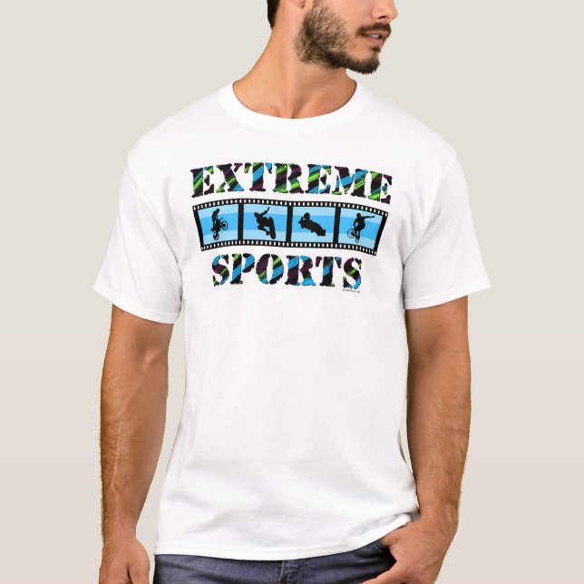Camiseta Faixas de filmes de esportes radicais (Frente)