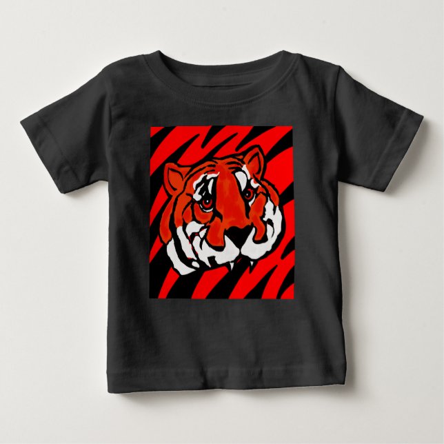 CAMISETA FAIXAS LARANJAS E PRETAS (Frente)