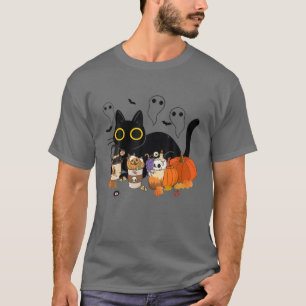 Camiseta Fal Latino de Café de Casca Preta do Halloween