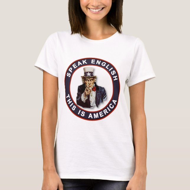 CAMISETA FALA INGLÊS - ESTA É A AMÉRICA (Frente)