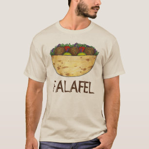 Camiseta Falafel recheado Pita Sandwich Comida mediterrânic