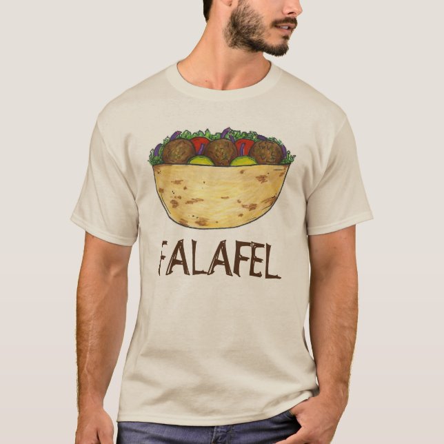 Camiseta Falafel recheado Pita Sandwich Comida mediterrânic (Frente)