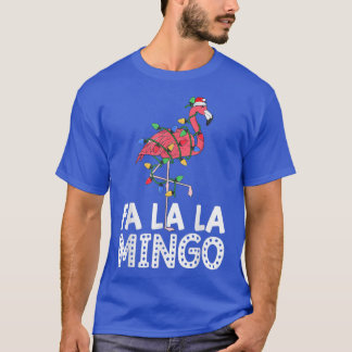 Camiseta FaLaLa Mingo Xmas Festa Flamingo Papais noeis Ligh